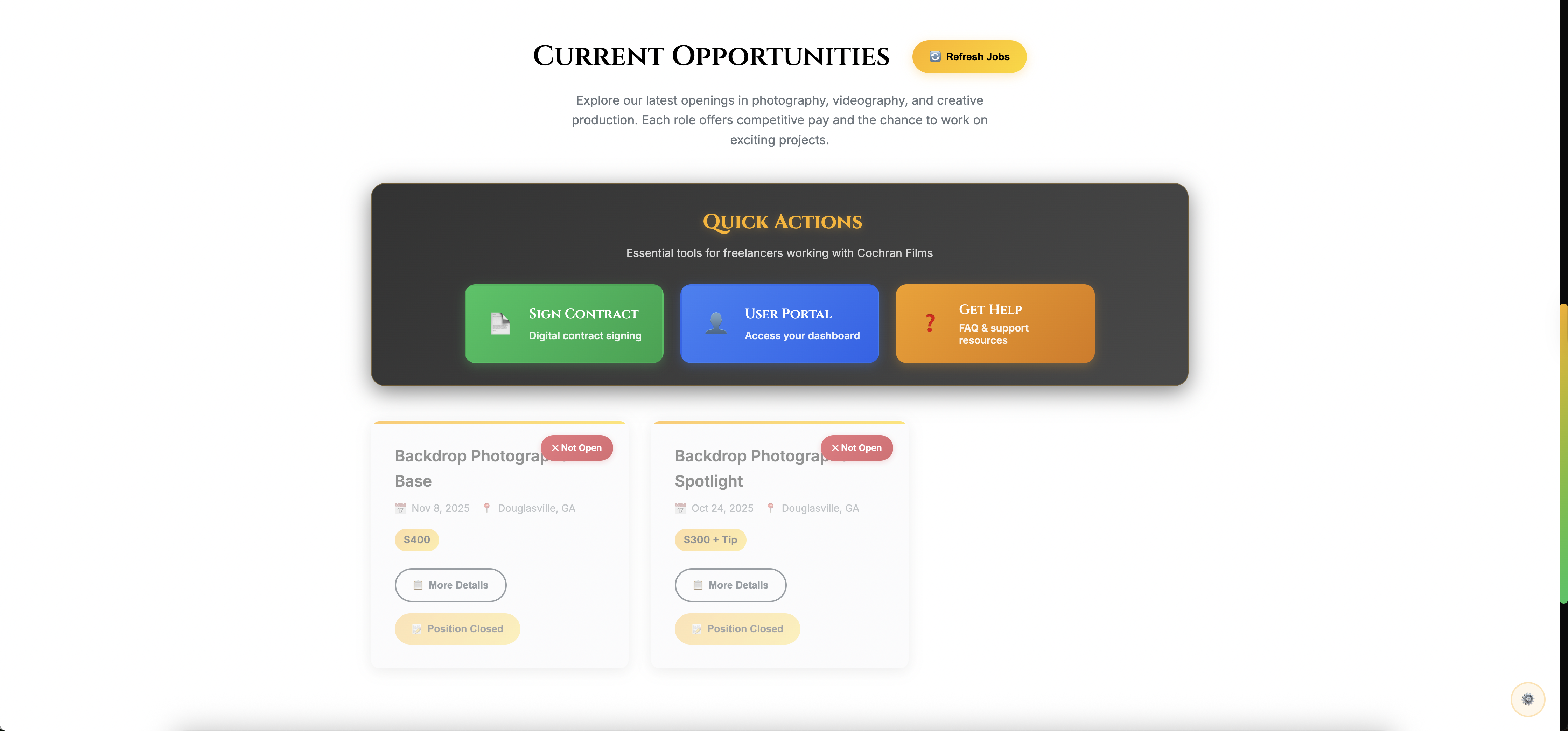 Creator Platform — Jobs & Portal Pitch